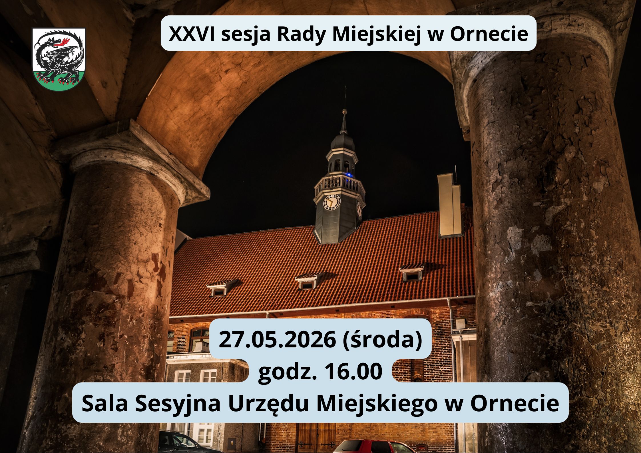 Grafika - XXVI sesja Rady Miejskiej w Ornecie